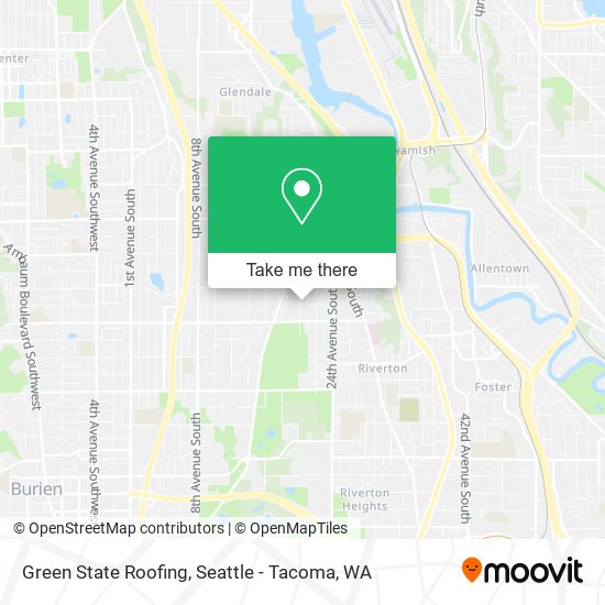 Green State Roofing map