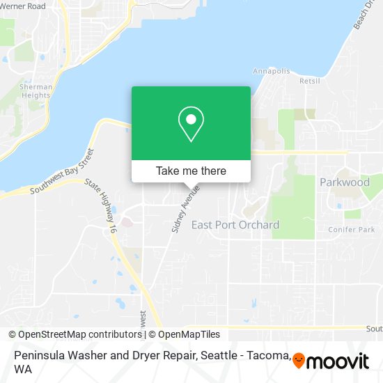 Mapa de Peninsula Washer and Dryer Repair