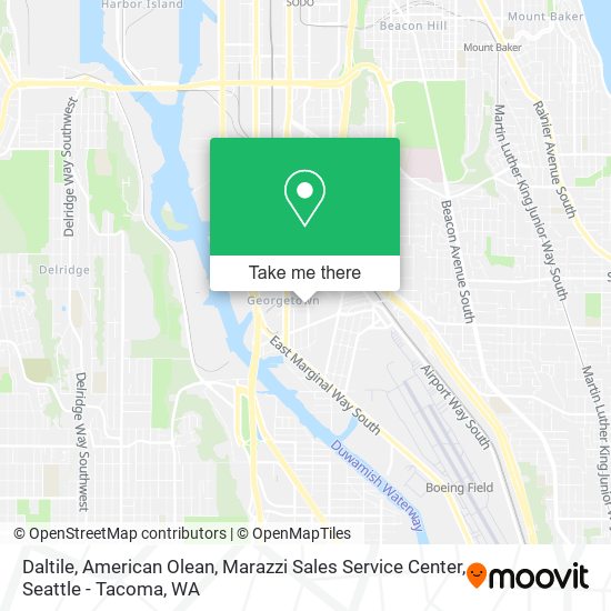 Mapa de Daltile, American Olean, Marazzi Sales Service Center