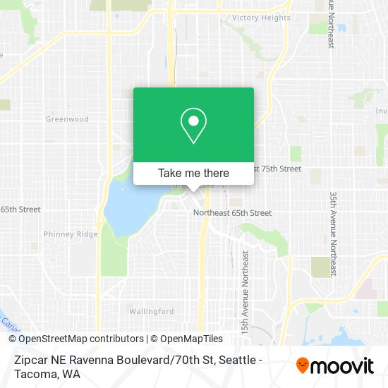 Zipcar NE Ravenna Boulevard / 70th St map