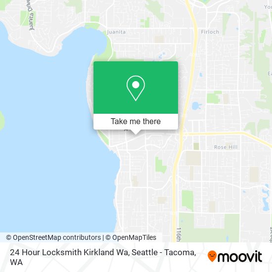 24 Hour Locksmith Kirkland Wa map