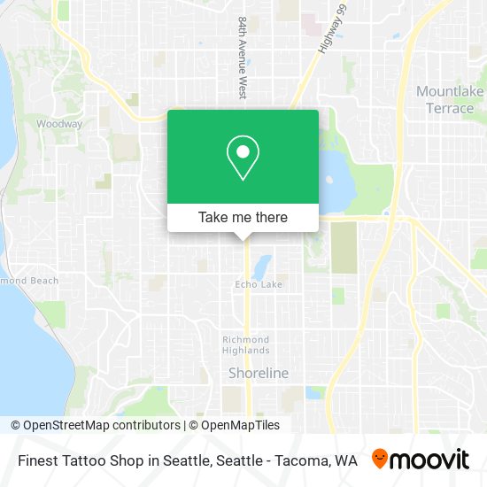 Finest Tattoo Shop in Seattle map