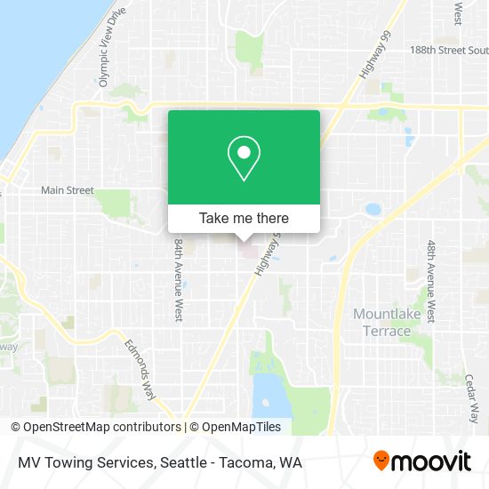 MV Towing Services map