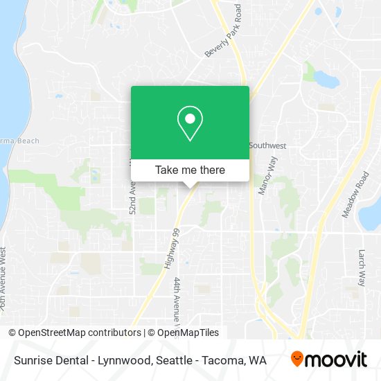 Mapa de Sunrise Dental - Lynnwood