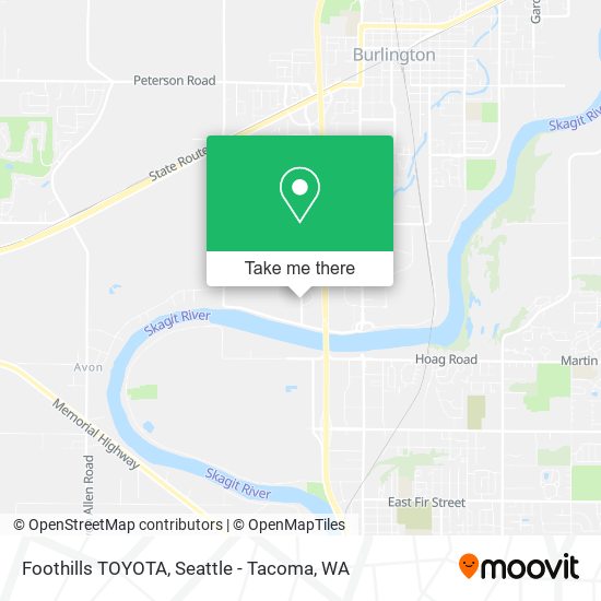 Foothills TOYOTA map