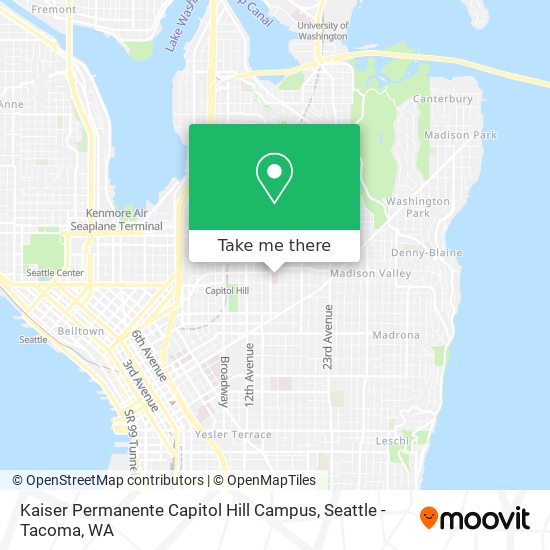 Mapa de Kaiser Permanente Capitol Hill Campus