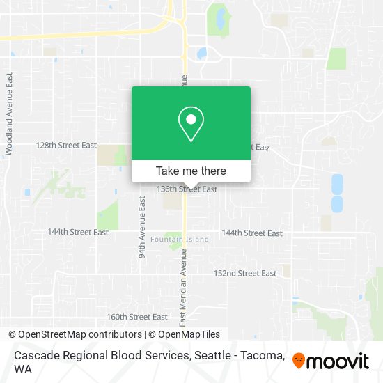 Mapa de Cascade Regional Blood Services