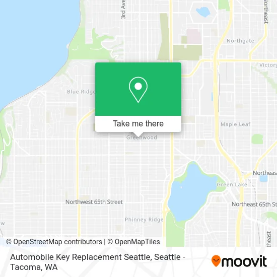 Automobile Key Replacement Seattle map