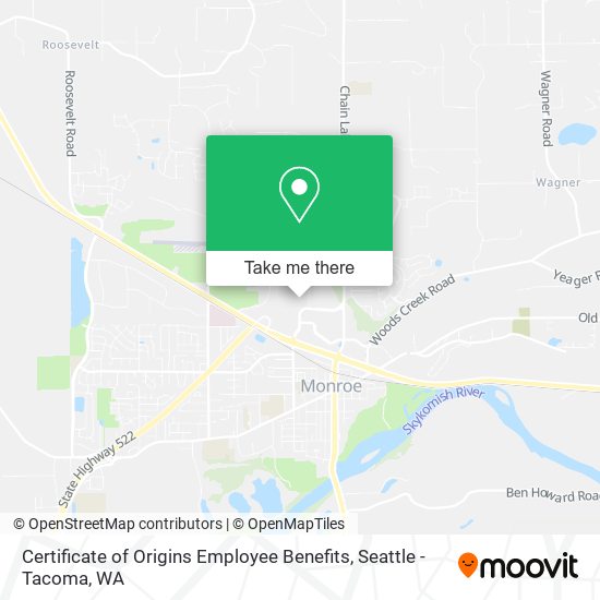 Certificate of Origins Employee Benefits map