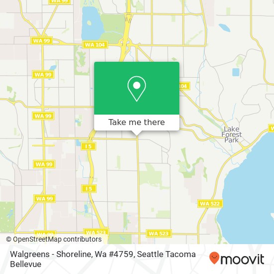 Mapa de Walgreens - Shoreline, Wa #4759