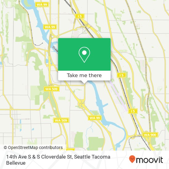 14th Ave S & S Cloverdale St map