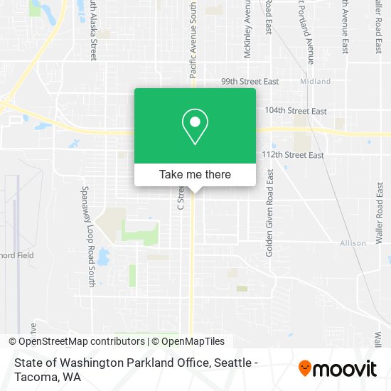 State of Washington Parkland Office map