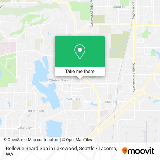 Bellevue Beard Spa in Lakewood map