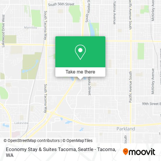 Mapa de Economy Stay & Suites Tacoma