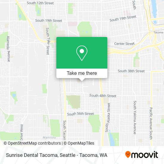 Mapa de Sunrise Dental Tacoma