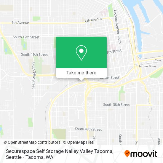 Securespace Self Storage Nalley Valley Tacoma map