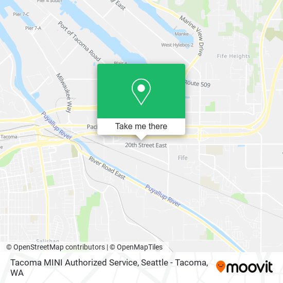 Tacoma MINI Authorized Service map