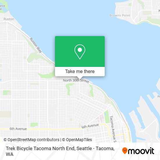 Trek Bicycle Tacoma North End map