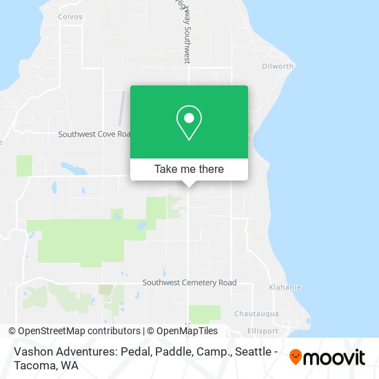 Mapa de Vashon Adventures: Pedal, Paddle, Camp.