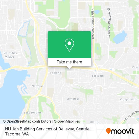 NU Jan Building Services of Bellevue map