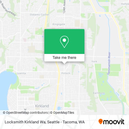 Locksmith Kirkland Wa map