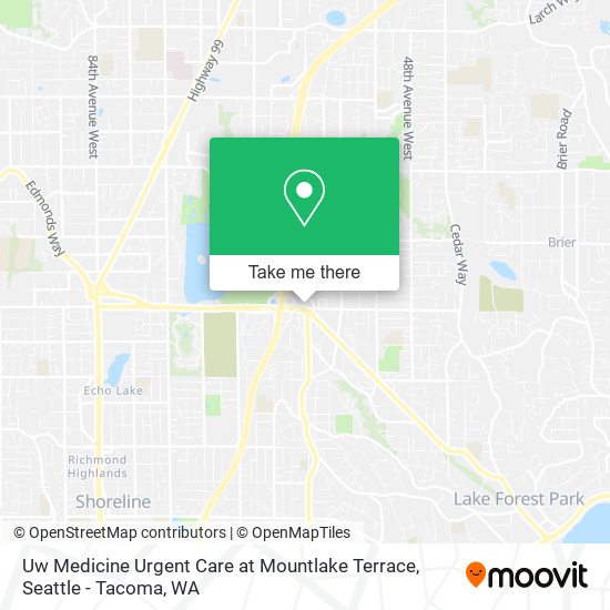 Mapa de Uw Medicine Urgent Care at Mountlake Terrace