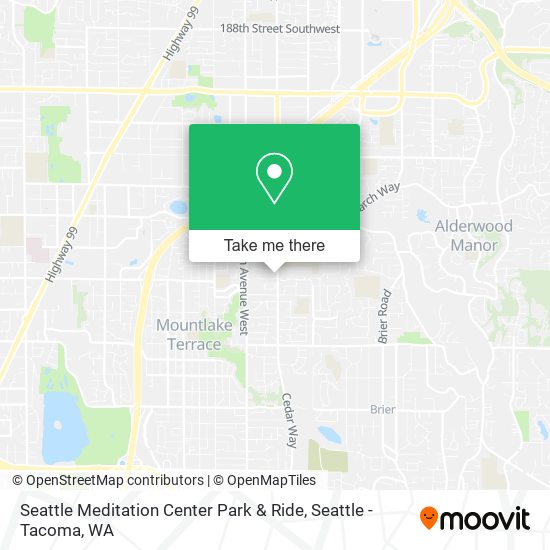 Seattle Meditation Center Park & Ride map