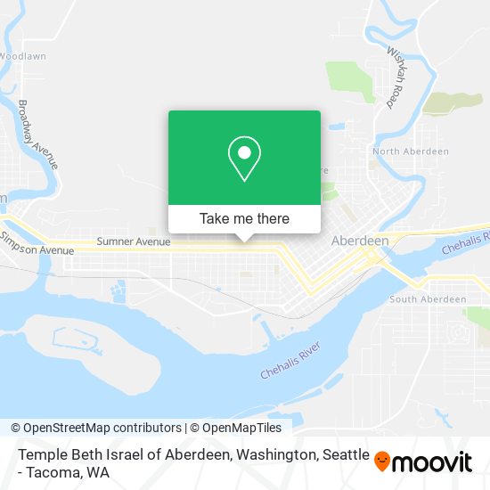 Temple Beth Israel of Aberdeen, Washington map