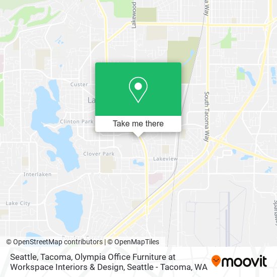 Mapa de Seattle, Tacoma, Olympia Office Furniture at Workspace Interiors & Design