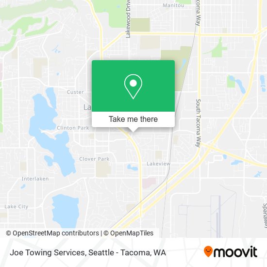 Joe Towing Services map