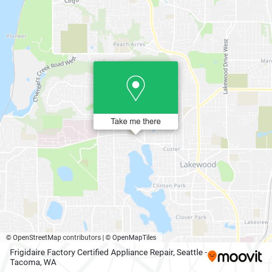 Mapa de Frigidaire Factory Certified Appliance Repair