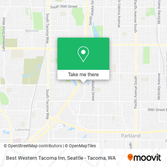 Best Western Tacoma Inn map