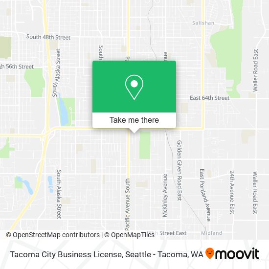 Tacoma City Business License map