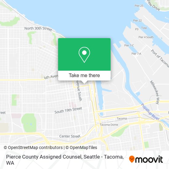 Mapa de Pierce County Assigned Counsel