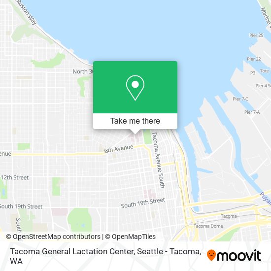 Tacoma General Lactation Center map