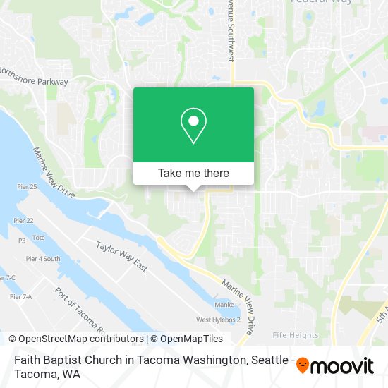 Mapa de Faith Baptist Church in Tacoma Washington