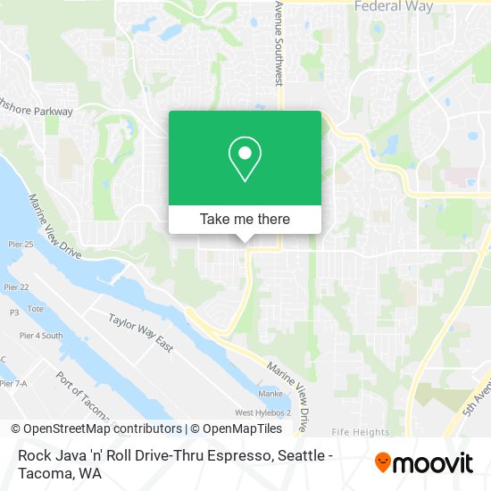 Mapa de Rock Java 'n' Roll Drive-Thru Espresso