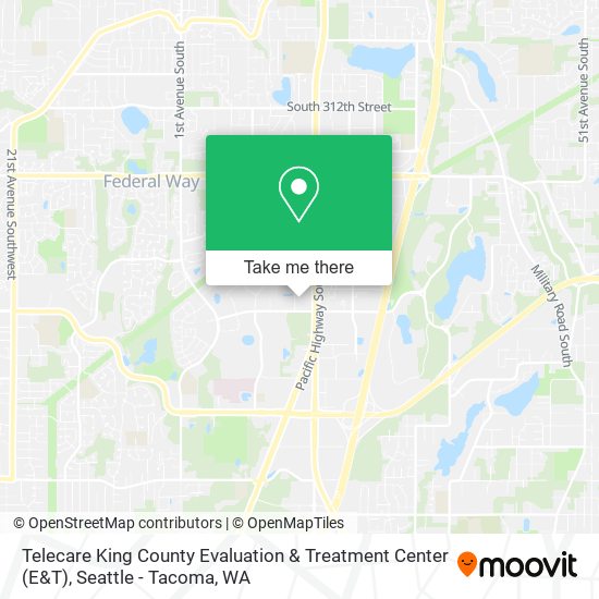 Telecare King County Evaluation & Treatment Center (E&T) map