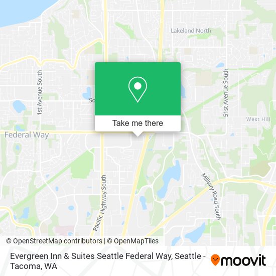 Evergreen Inn & Suites Seattle Federal Way map