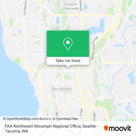 FAA Northwest Mountain Regional Office map