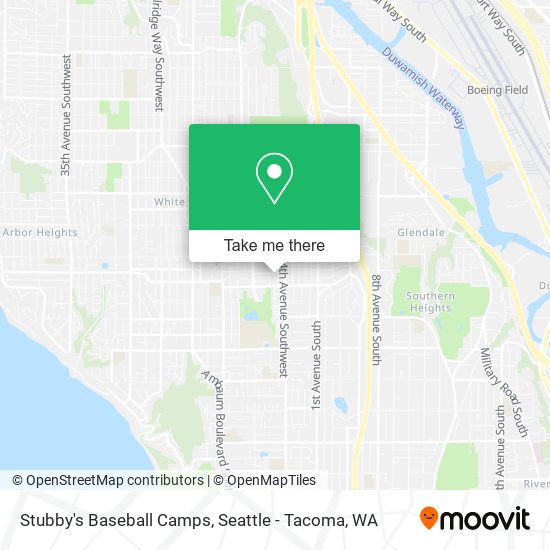 Stubby's Baseball Camps map