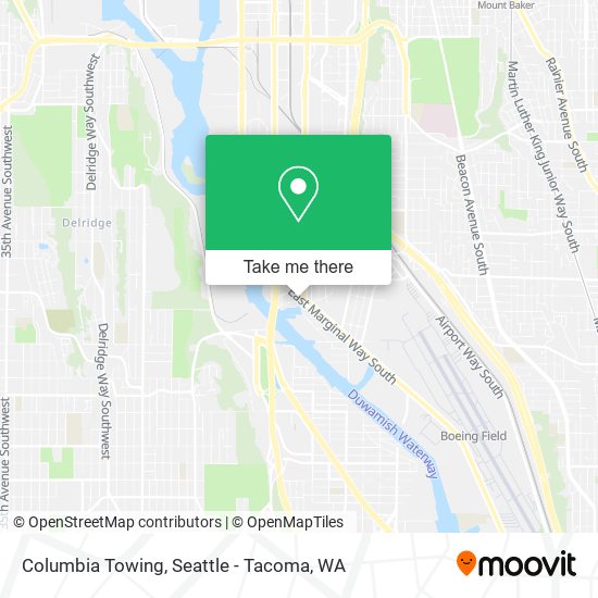 Columbia Towing map