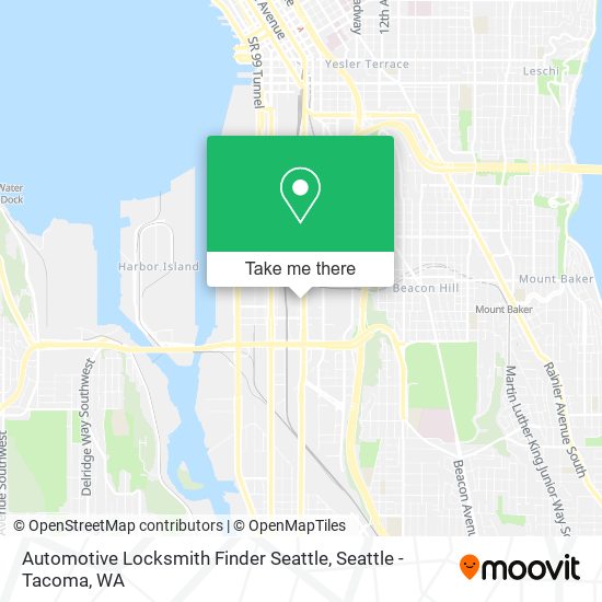 Mapa de Automotive Locksmith Finder Seattle