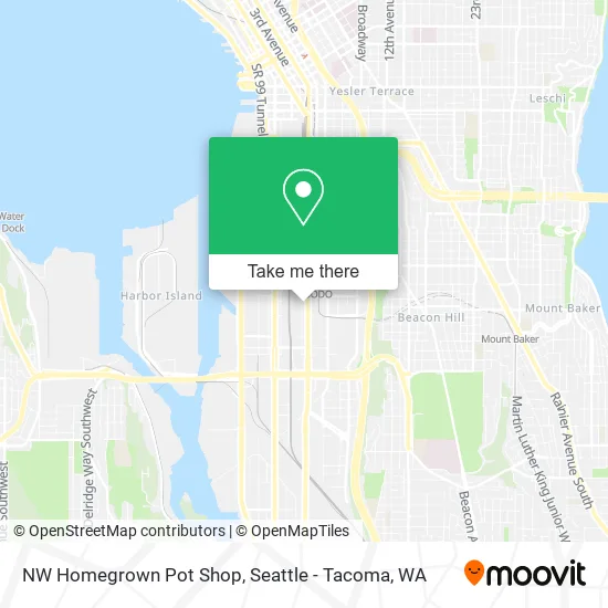 NW Homegrown Pot Shop map