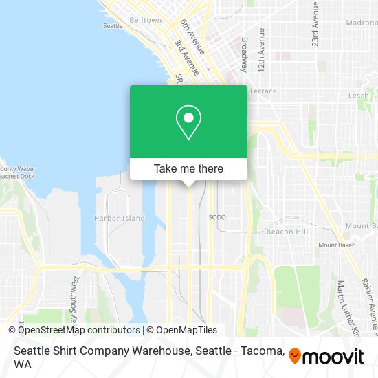 Mapa de Seattle Shirt Company Warehouse