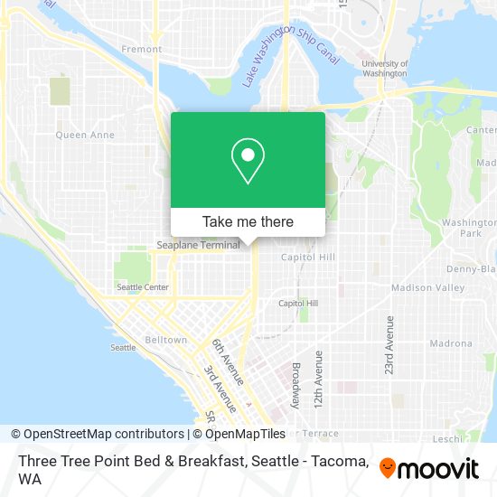 Mapa de Three Tree Point Bed & Breakfast