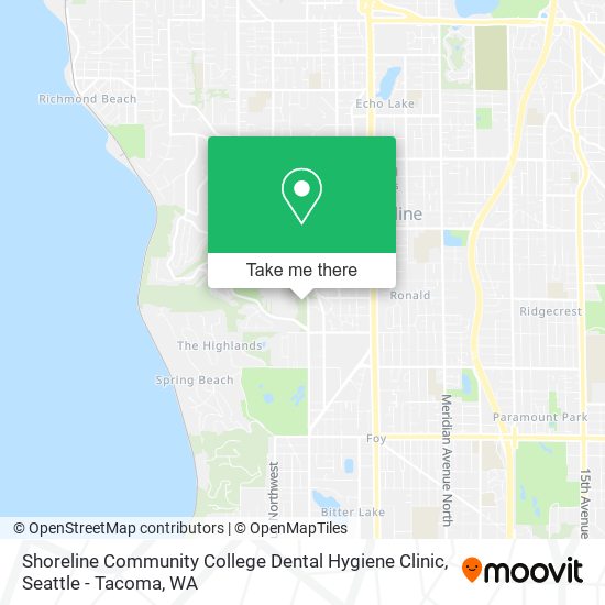 Shoreline Community College Dental Hygiene Clinic map