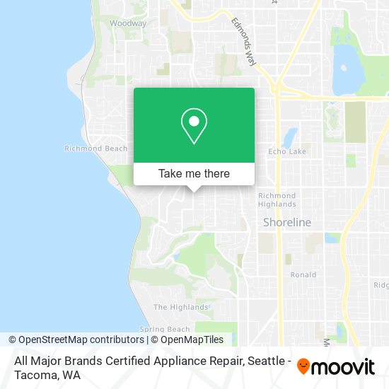 Mapa de All Major Brands Certified Appliance Repair