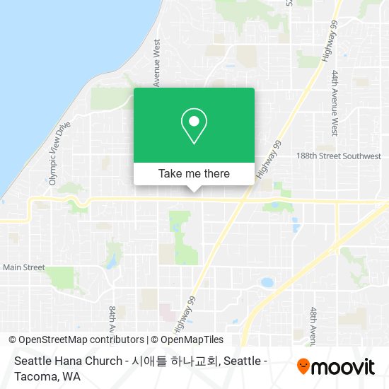 Seattle Hana Church - 시애틀 하나교회 map