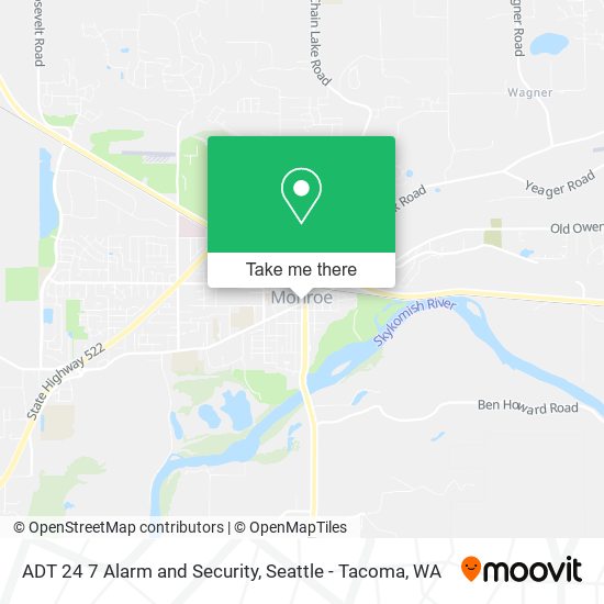 Mapa de ADT 24 7 Alarm and Security